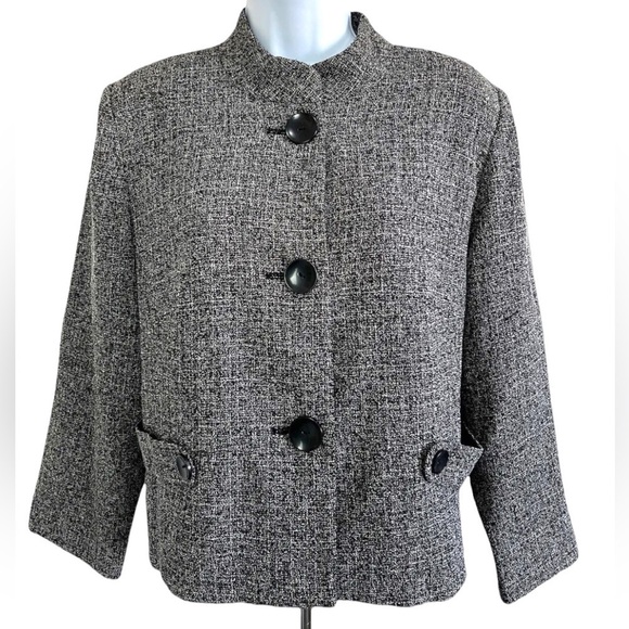 Dress Barn Blazer 3 Button Charcoal Gray - Picture 1 of 14